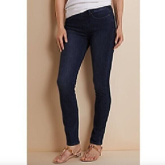 SOFT SURROUNDINGS 5 Pocket Pull on Leggings Dark Wash Jegging / Skinny PETITE XS - Picture 1 of 12